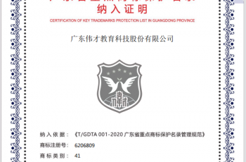 “偉才”商標被納入《2020年度廣東省重點商標保護名錄》！